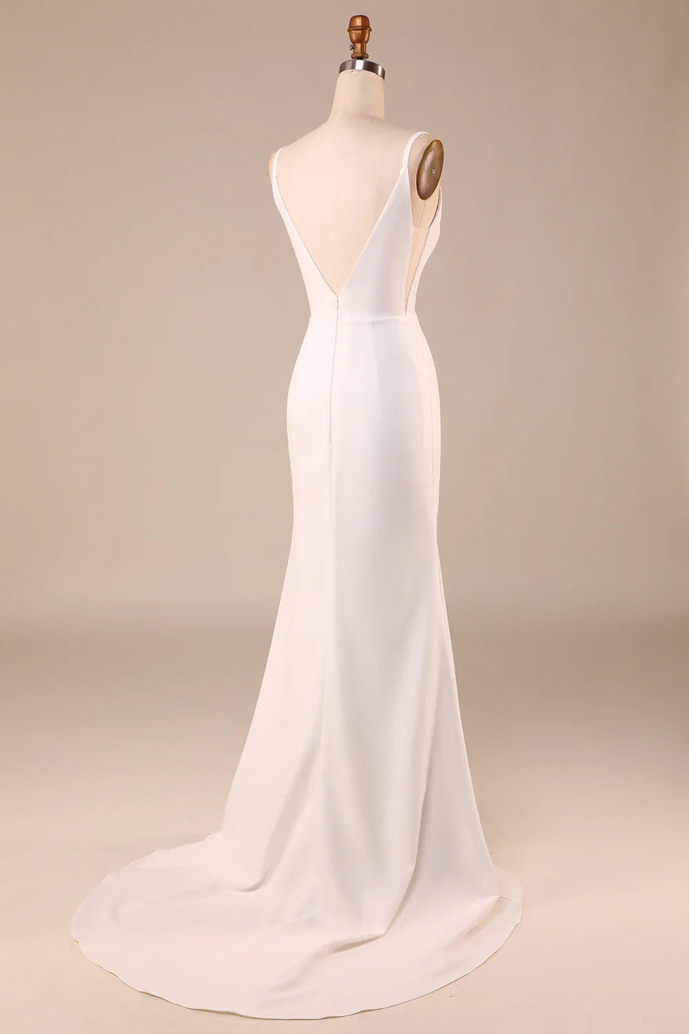 Wholesa Mermaid Backless Long Wedding Dress with Slit