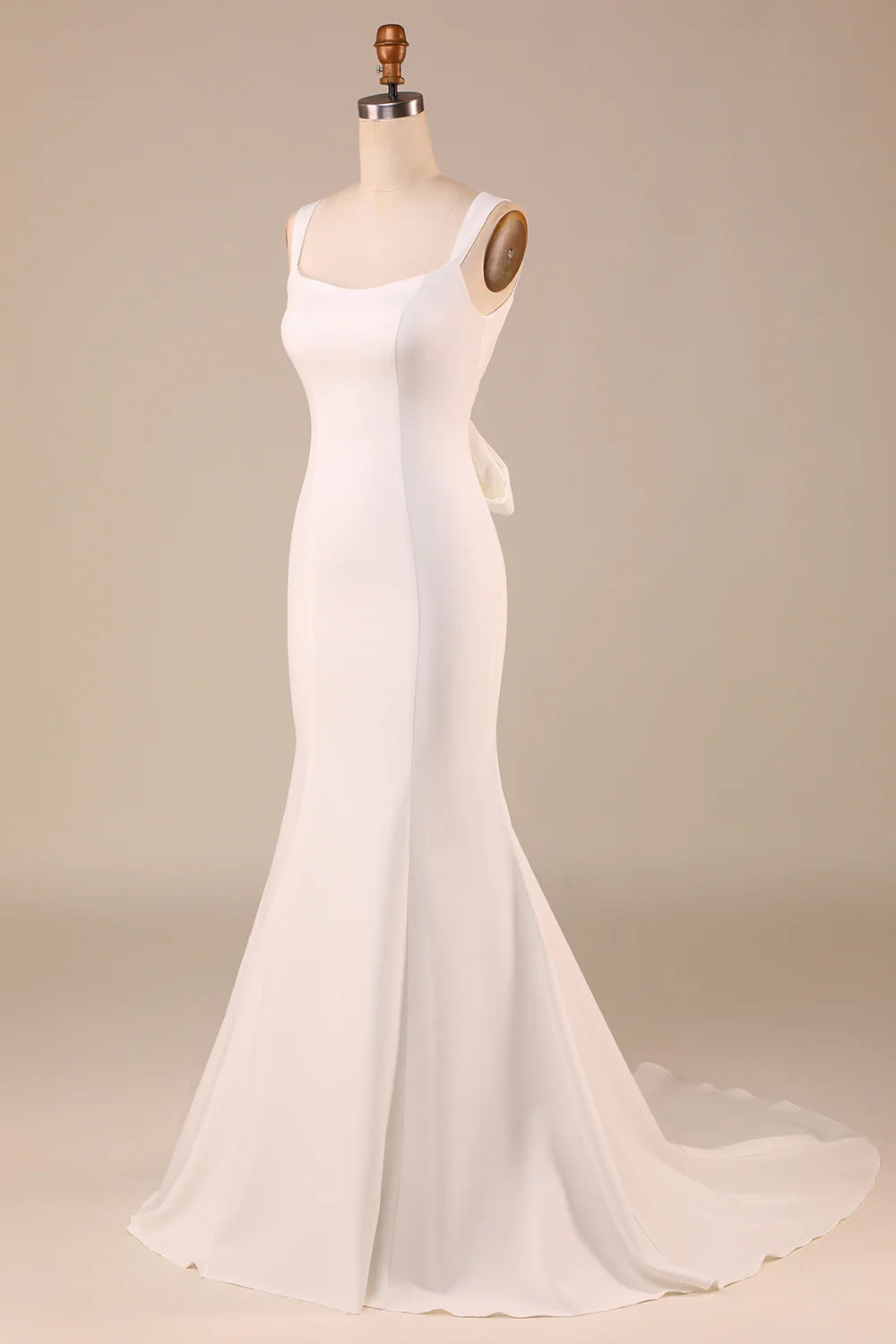 Wholesa Mermaid Wedding Dress with Back Bowknot