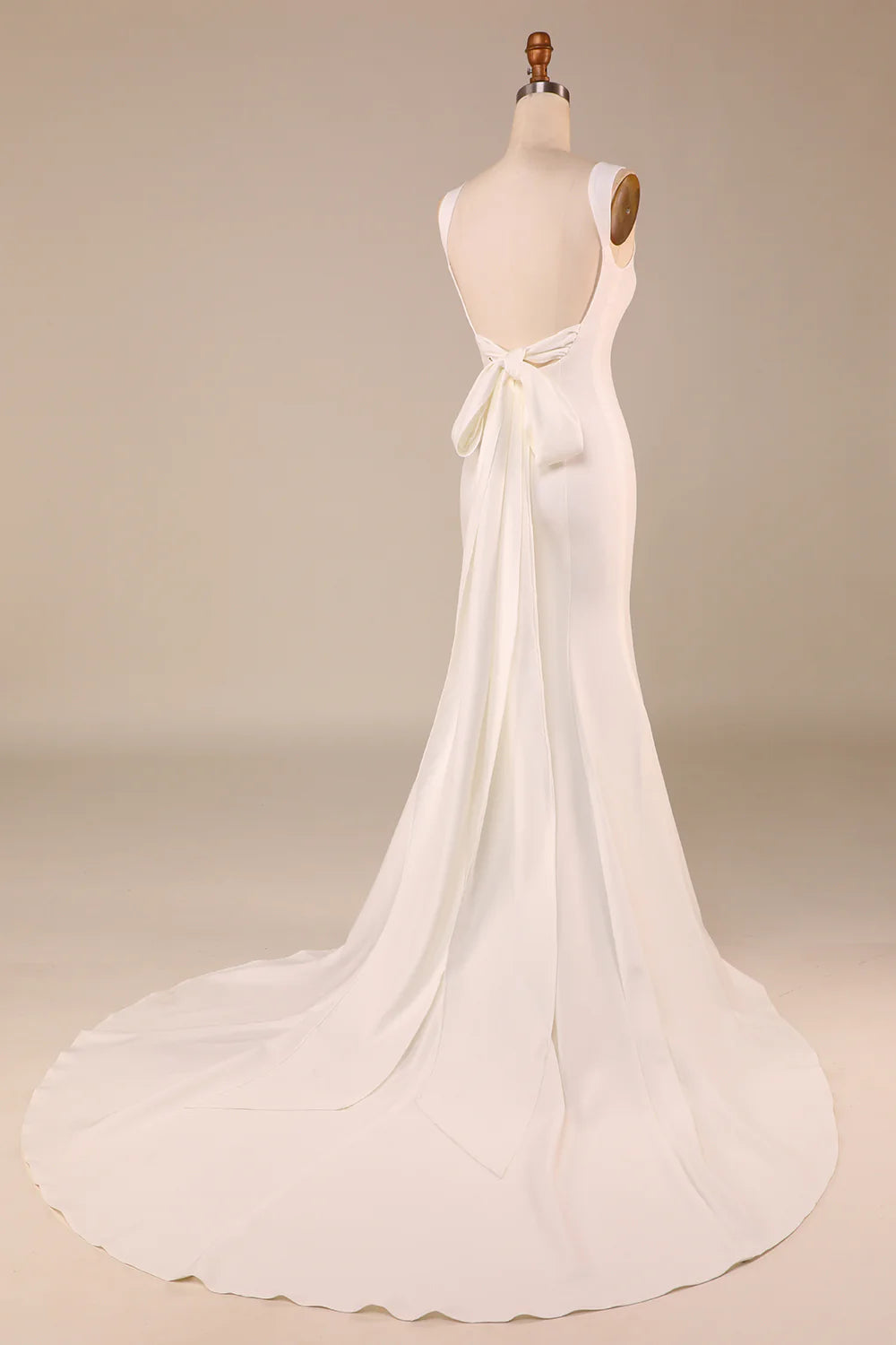 Wholesa Mermaid Wedding Dress with Back Bowknot