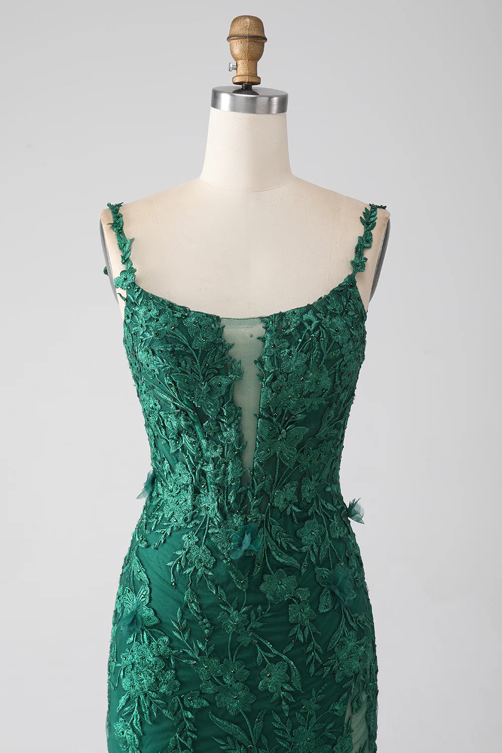 Wholesa Mermaid Spaghetti Straps Long Prom Dress with Appliques