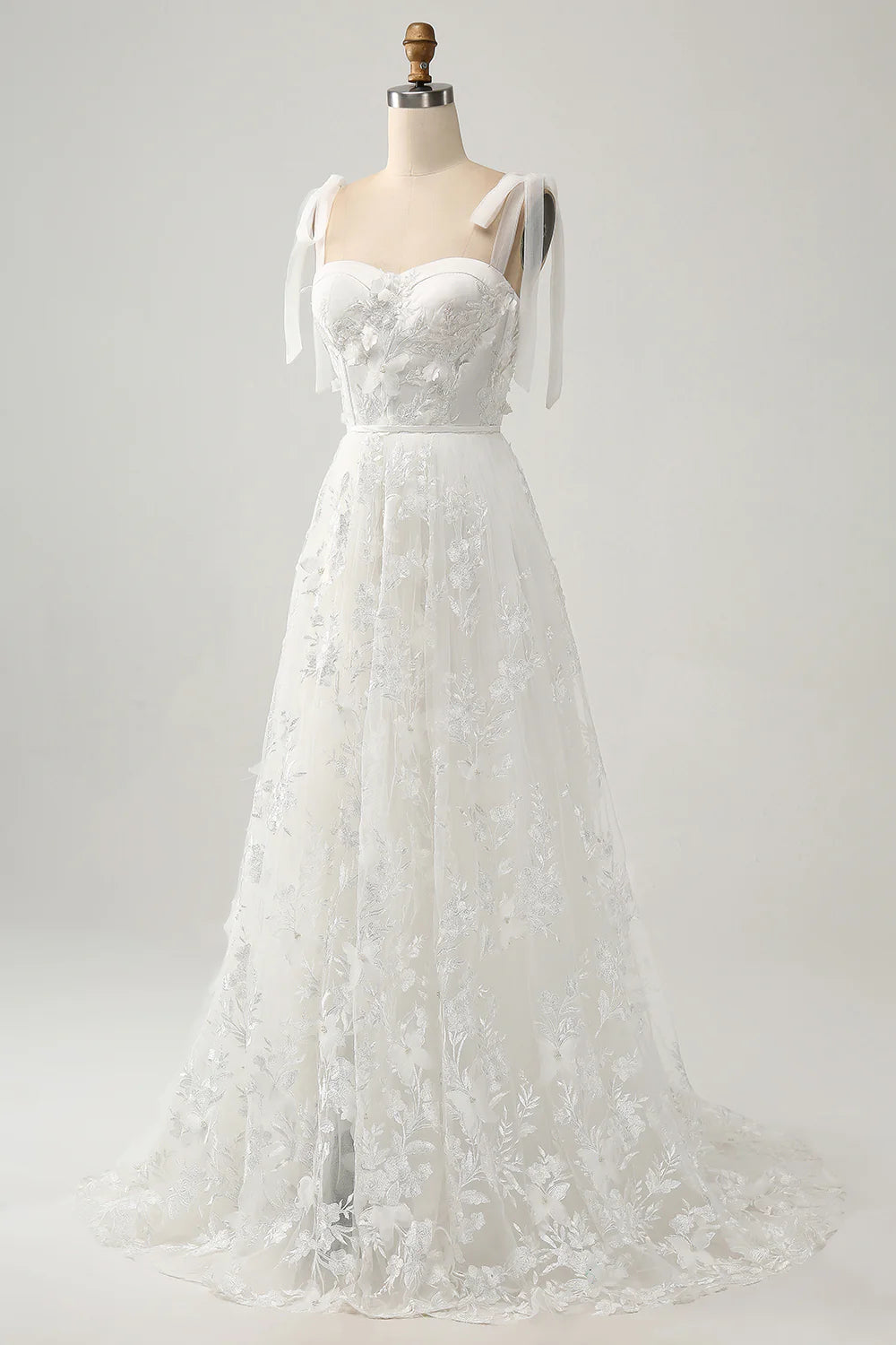 Wholesa A-Line Spaghetti Straps Wedding Dress with Appliques