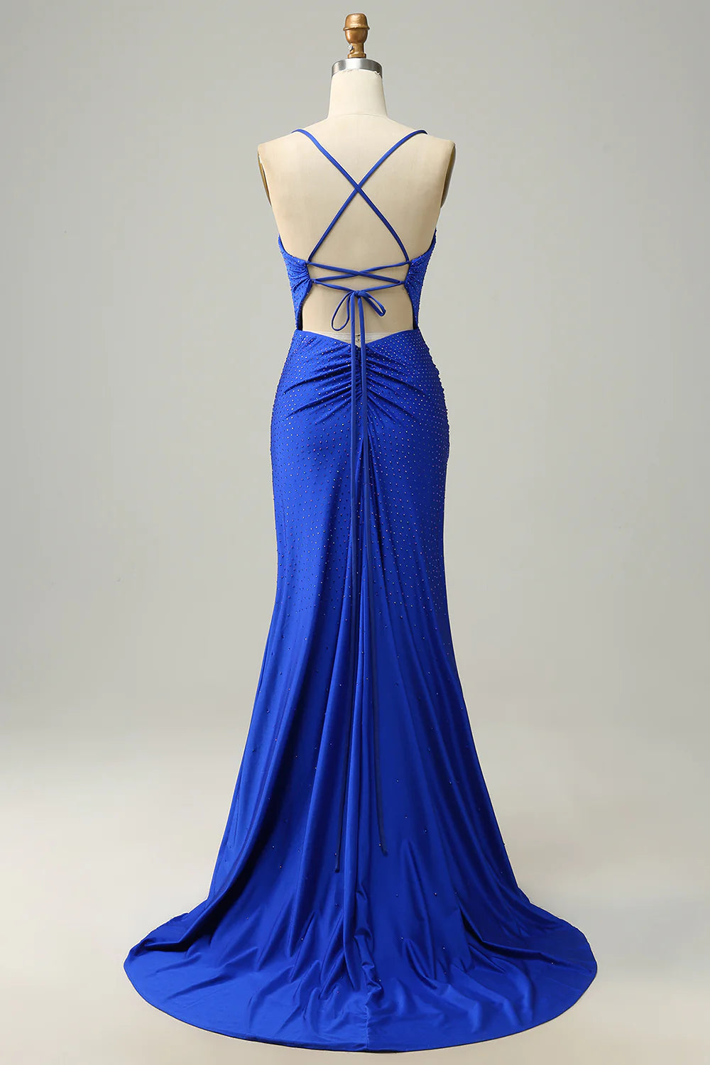 Wholesa Mermaid Spaghetti Straps Long Prom Dress with Beading