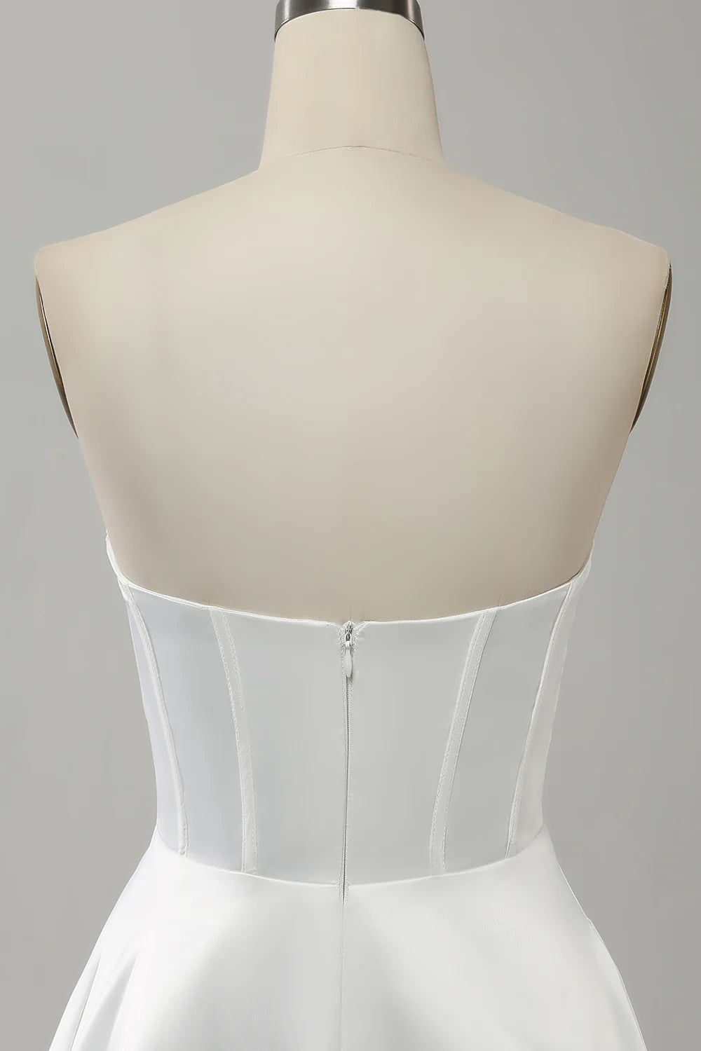 Wholesa A Line Elegant Strapless Pleated Sweep Train Bridal Dress With Split