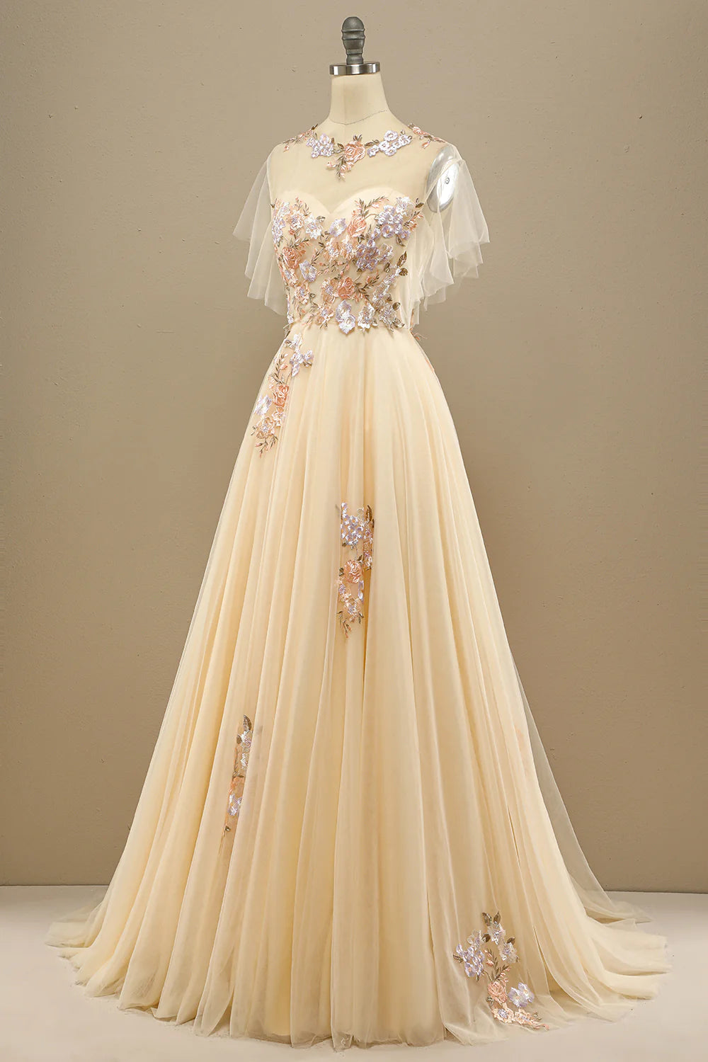 Wholesa Long Prom Dress With Appliques