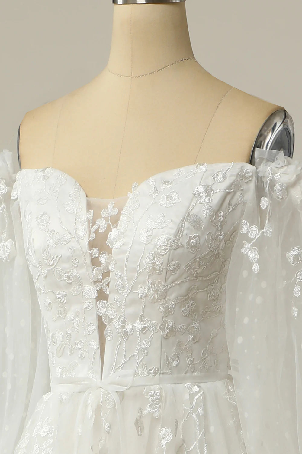 Wholesa A Line Off the Shoulder Wedding Dress with Appliques