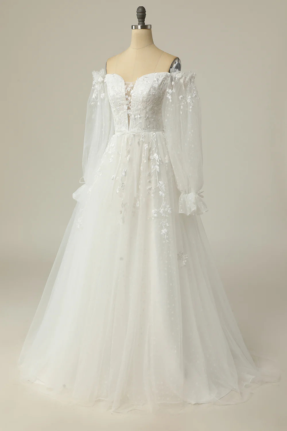 Wholesa A Line Off the Shoulder Wedding Dress with Appliques