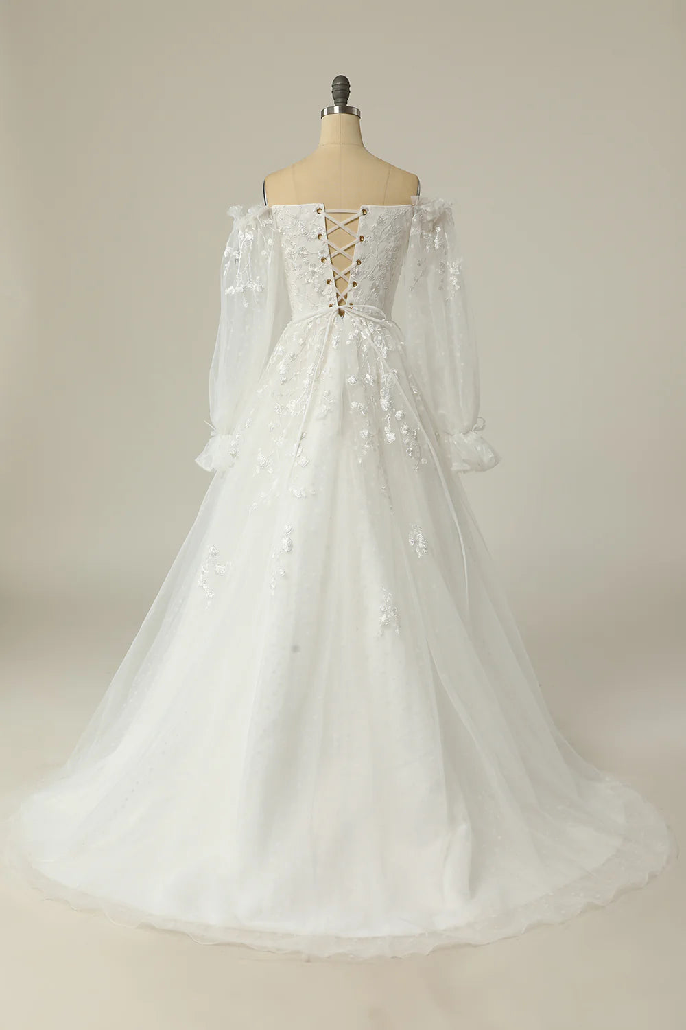 Wholesa A Line Off the Shoulder Wedding Dress with Appliques