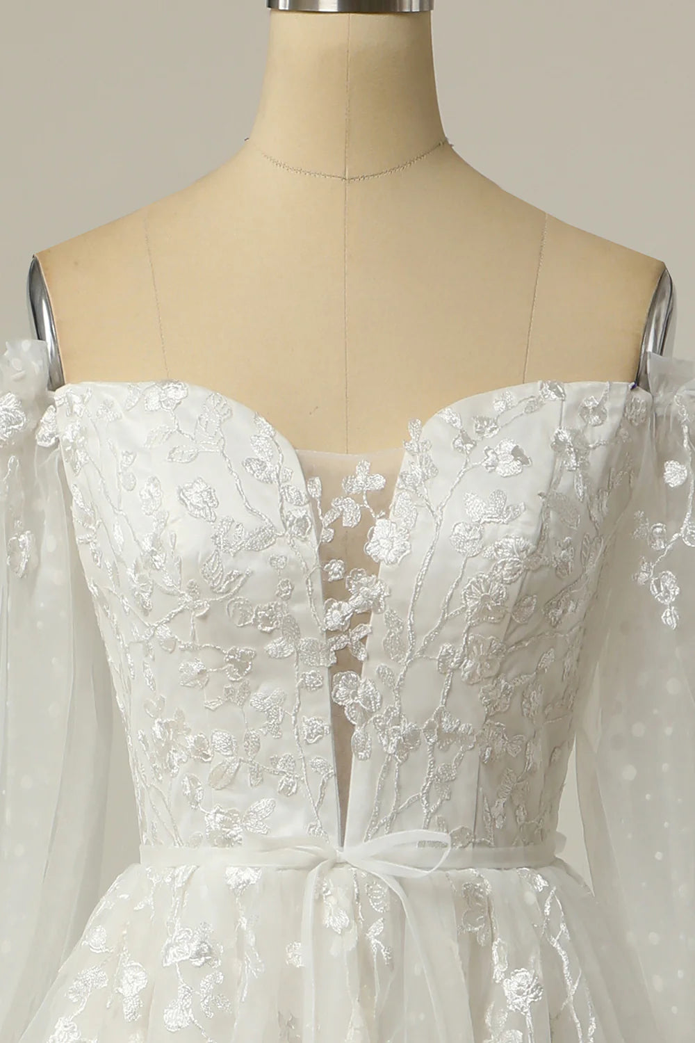 Wholesa A Line Off the Shoulder Wedding Dress with Appliques