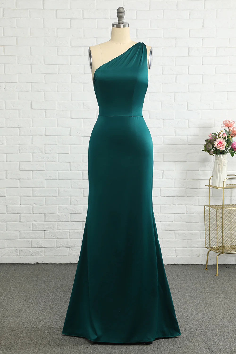 Wholesa Mermaid One Shoulder Long Bridesmaid Dress