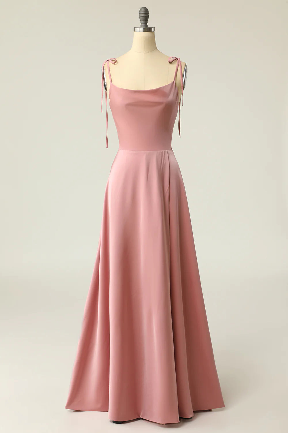 Wholesa Spaghetti Straps Long Prom Dress with Bowknot