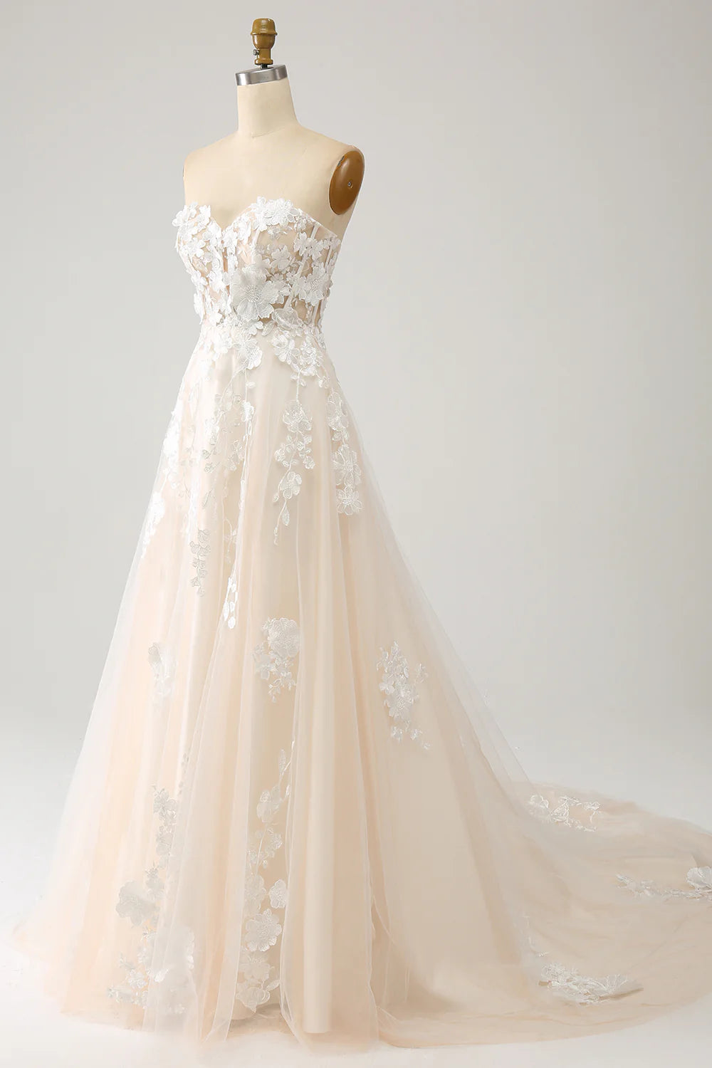 Wholesa A Line Sweetheart Long Wedding Dress With Appliques