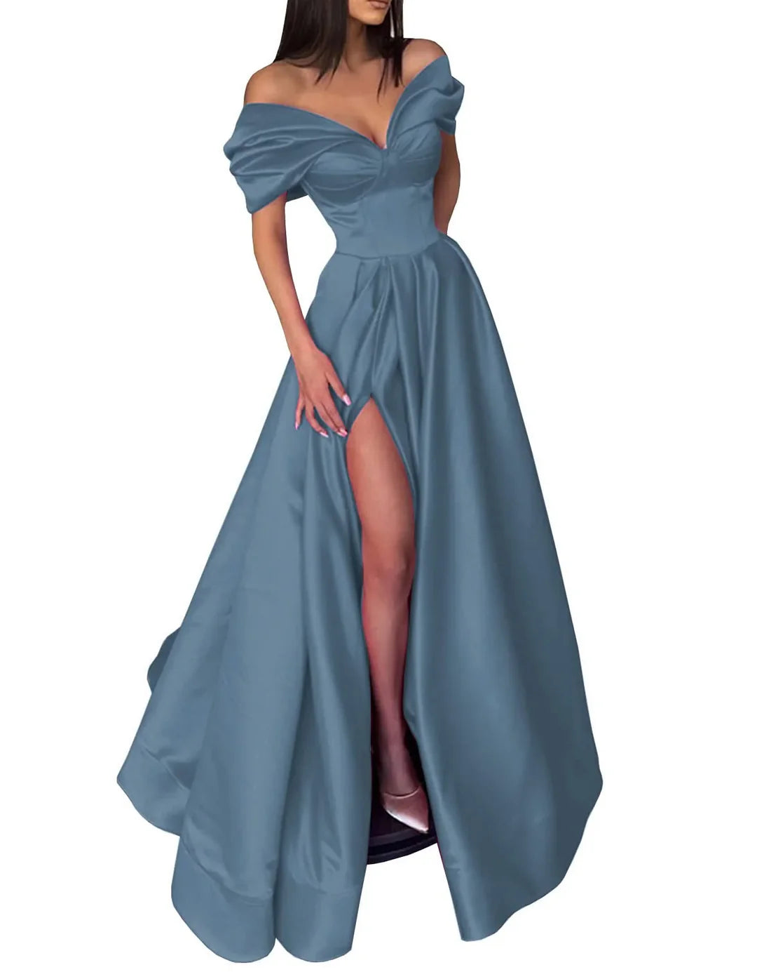 Wholesa A-Line Off The Shoulder Long Prom Dresses