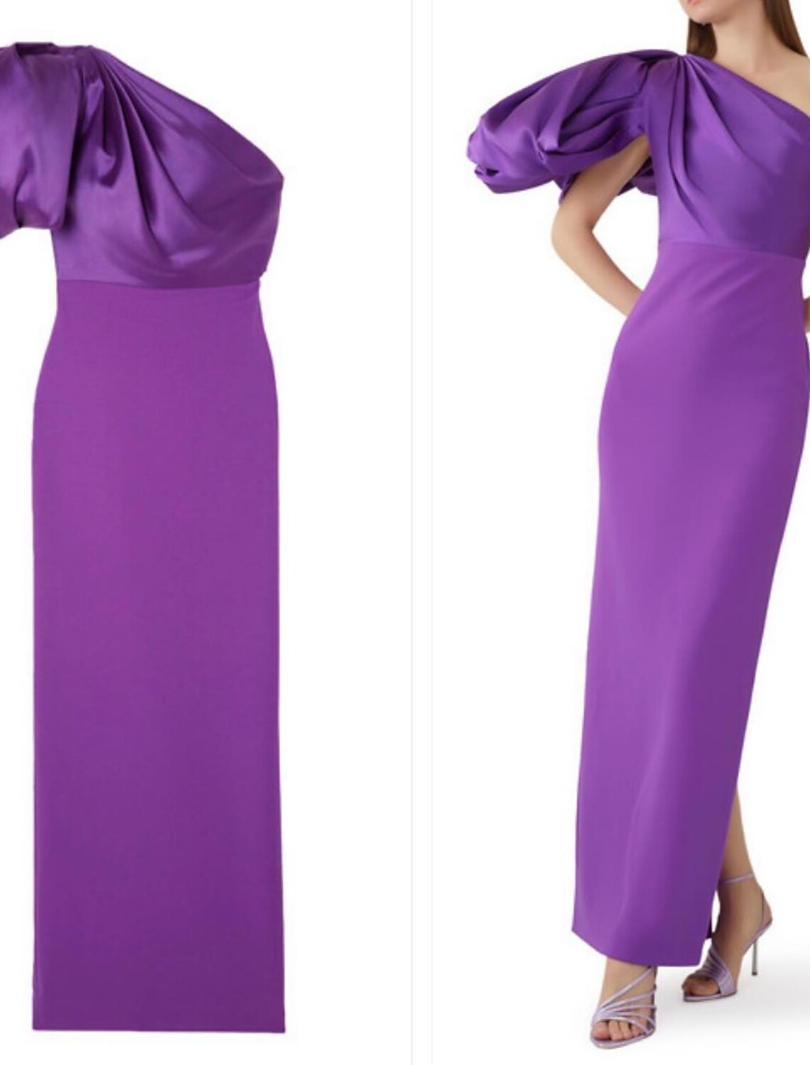 Wholesa  Sheath / Column Evening Gown Elegant Dress Formal Ankle Length Black Dress Short Sleeve One Shoulder Satin with Ruched