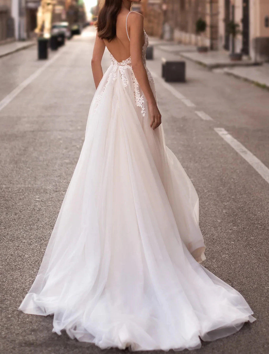 Wholesa Beach Boho Wedding Dresses Sheath / Column Camisole Sleeveless Sweep / Brush Train Sequined Bridal Gowns With Pearls Beading