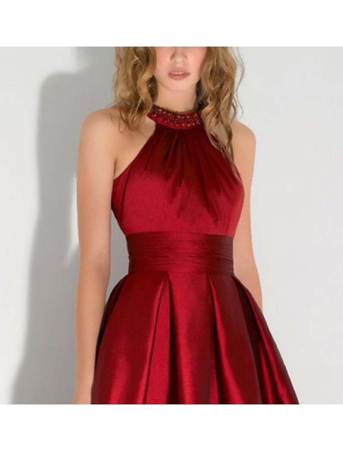 Wholesa  Ball Gown A-Line Evening Gown Minimalist Dress Party Wear Wedding Party Floor Length Sleeveless Jewel Neck Italy Satin Backless with Sleek Ruched Beading