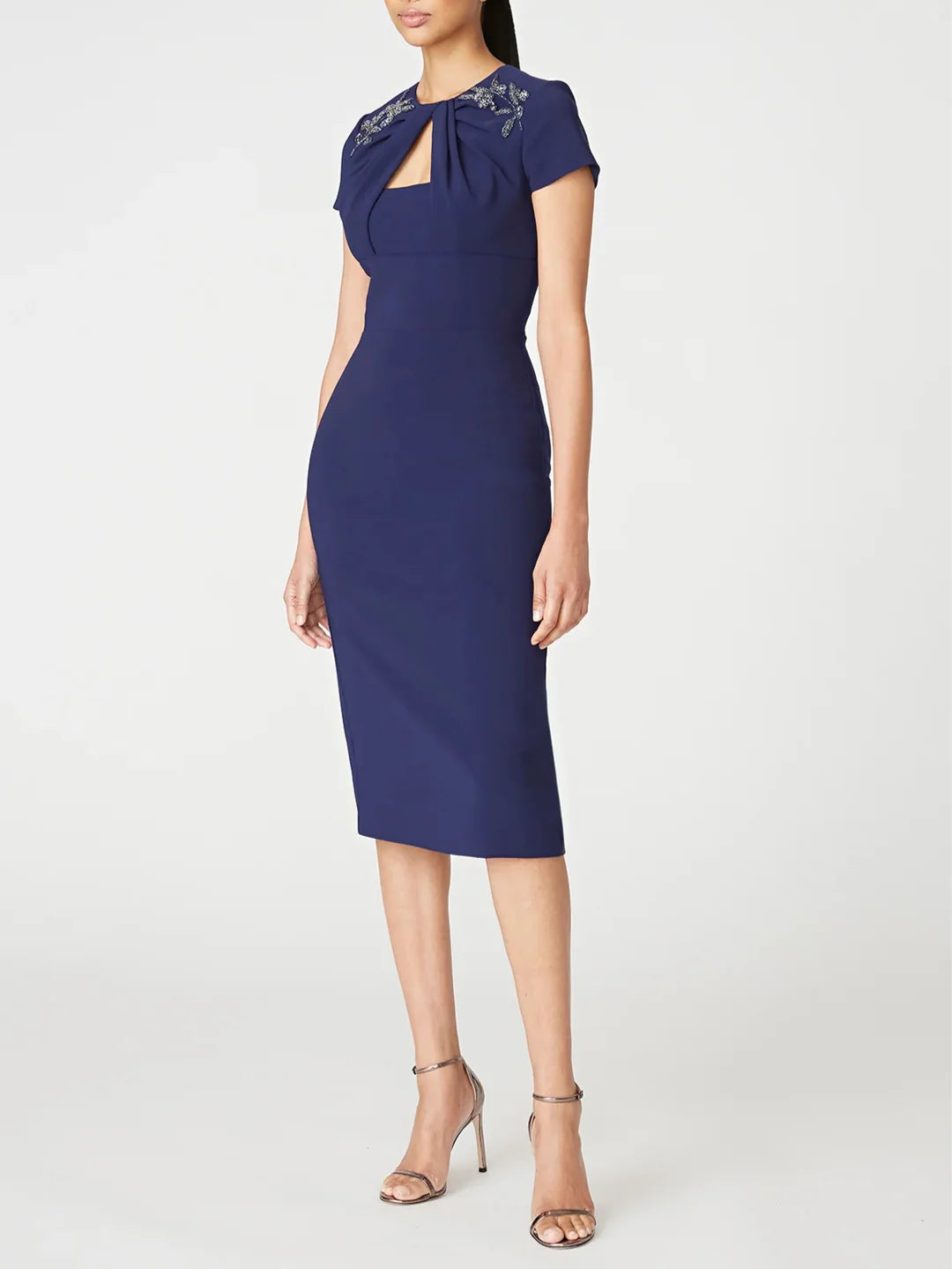 Wholesa Sheath Off-The-Shoulder Short Sleeves Tea-Length Mother Of The Bride Dresses