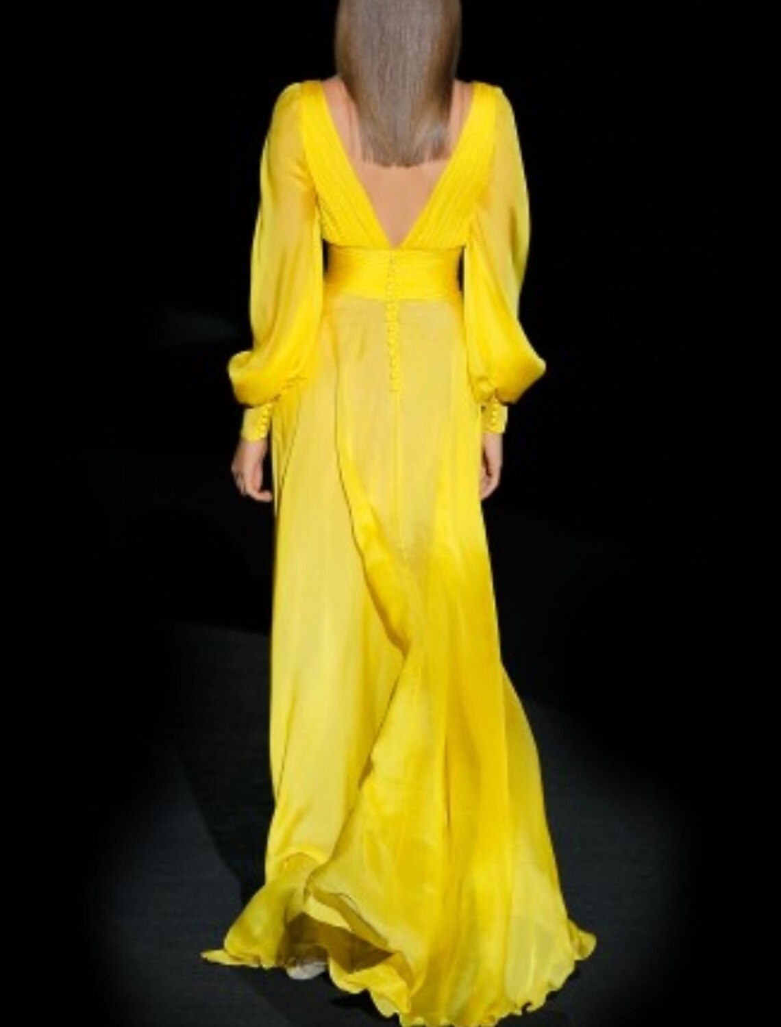 Wholesa A-Line Evening Gown Elegant Dress Engagement Formal Evening Floor Length Long Sleeve V Neck Chiffon with Pleats Ruched