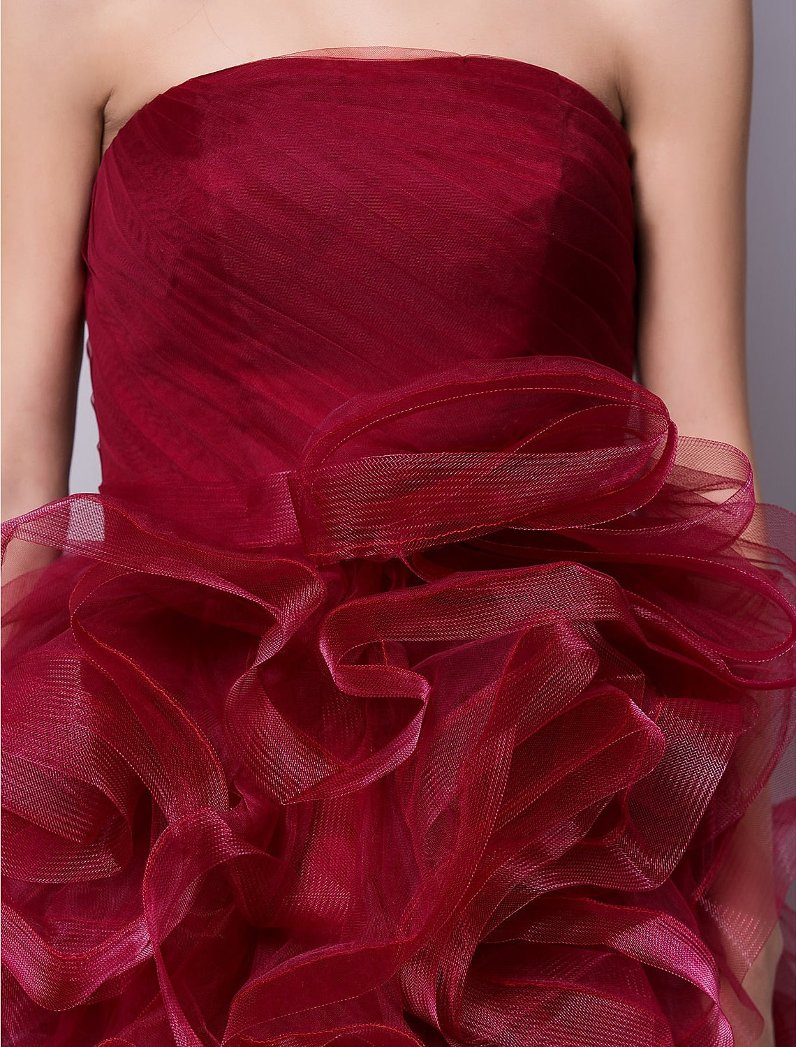 Wholesa Ball Gown Hot Homecoming Cocktail Party Valentine's Day Dress Strapless Sleeveless Short / Mini Tulle with Ruched Tier