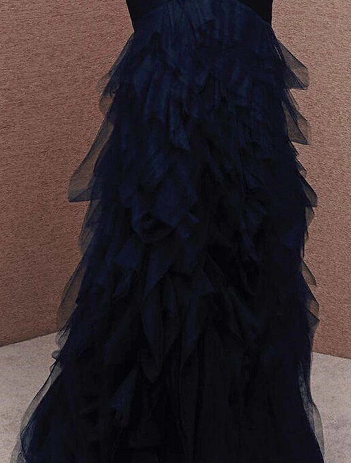 Wholesa Mermaid Party Dress Sexy Formal Evening Dress Strapless Sleeveless Floor Length Tulle with Ruched