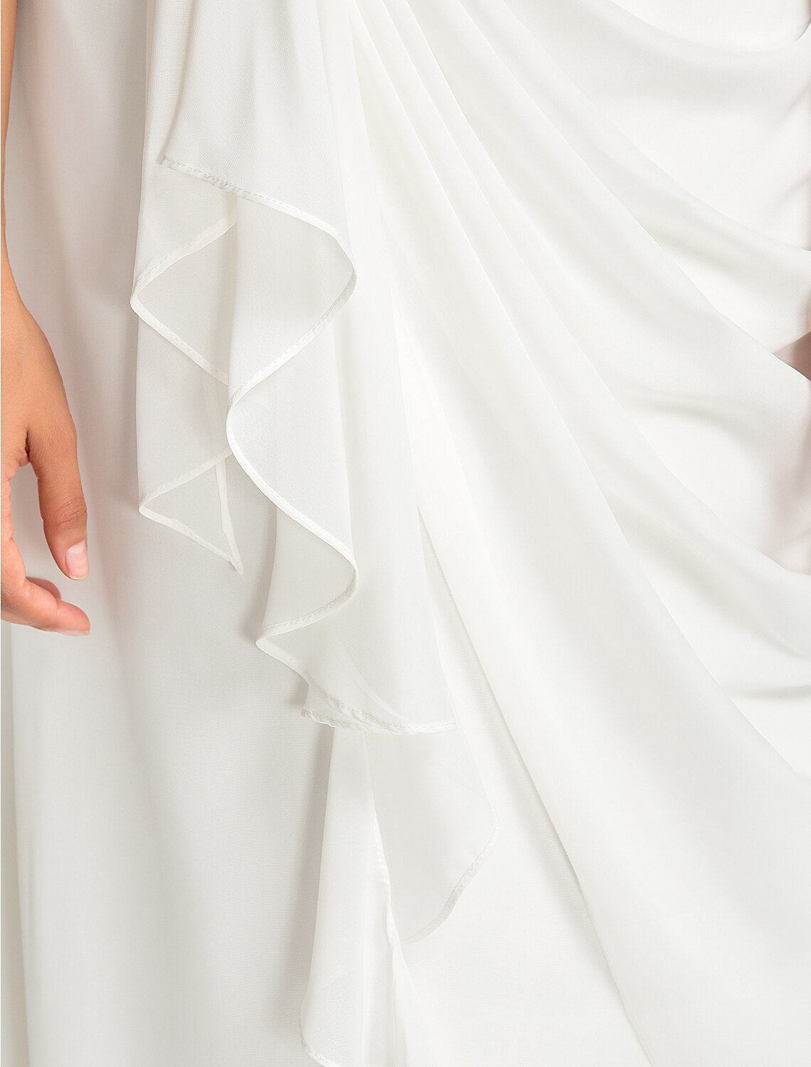 Wholesa Sheath / Column V Neck Floor Length Chiffon Bridesmaid Dress with Draping / Sash / Ribbon / Side Draping