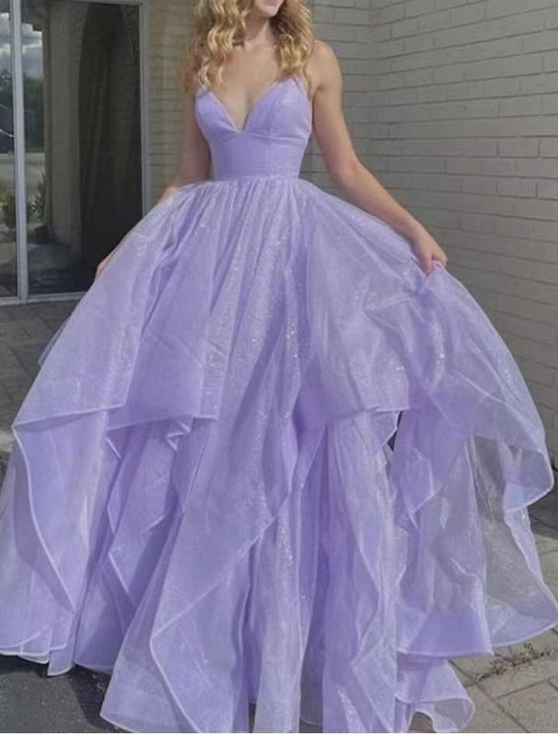 wholesale  A-Line Evening Gown Open Back Dress Prom Birthday Floor Length Sleeveless Spaghetti Strap Satin with Ruffles Strappy