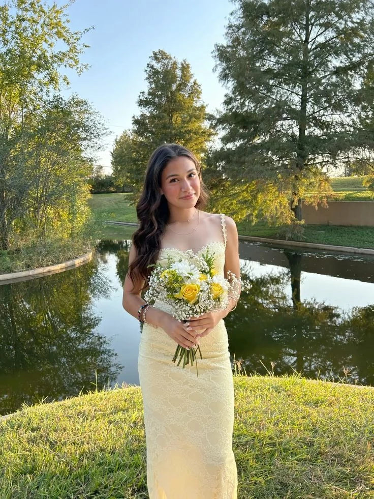 Charming Fitted Sweetheart Spaghetti Strap Lace Mermaid Prom Dress