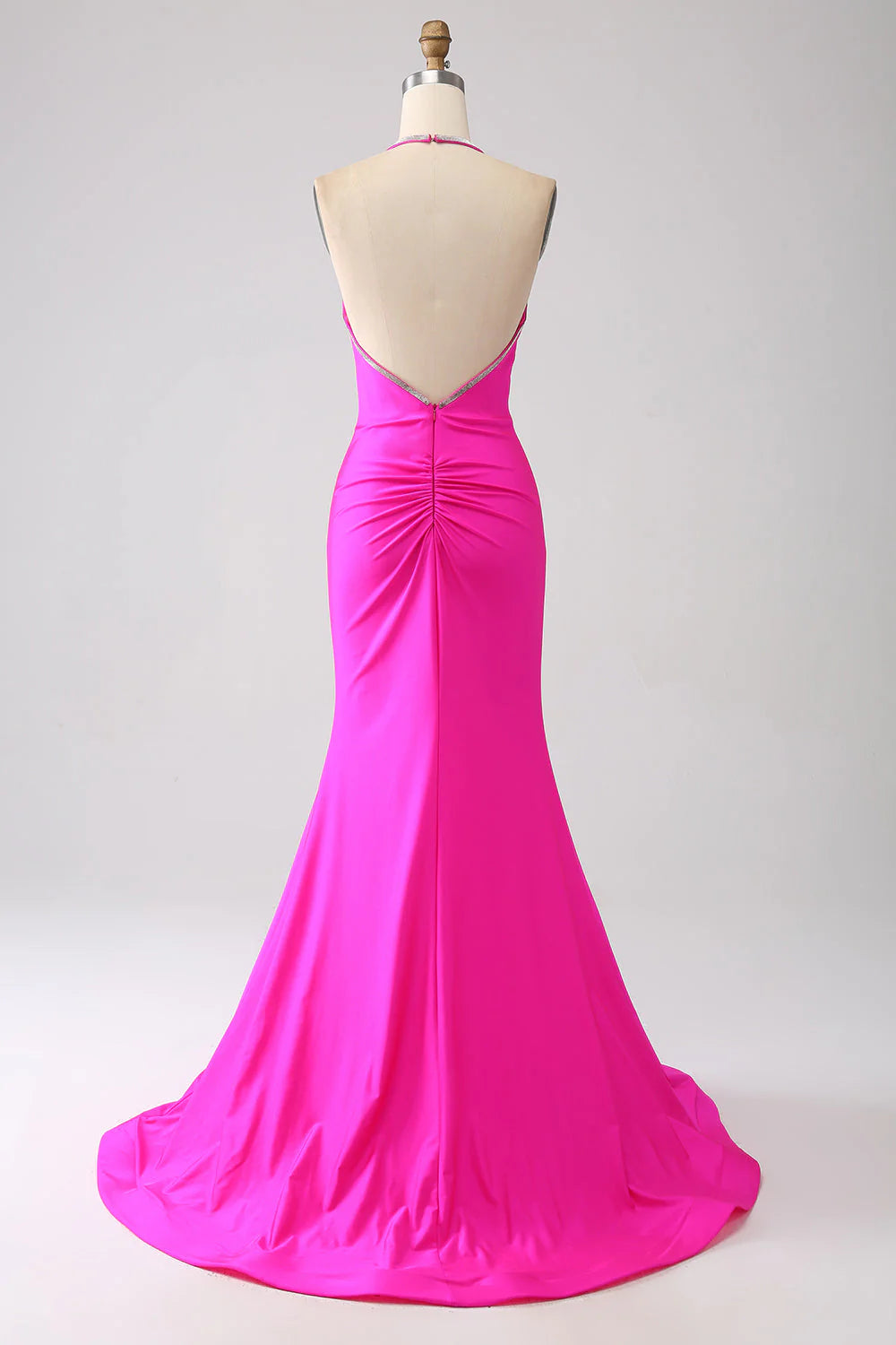 Wholesa Mermaid Halter Neck Backless Long Prom Dress