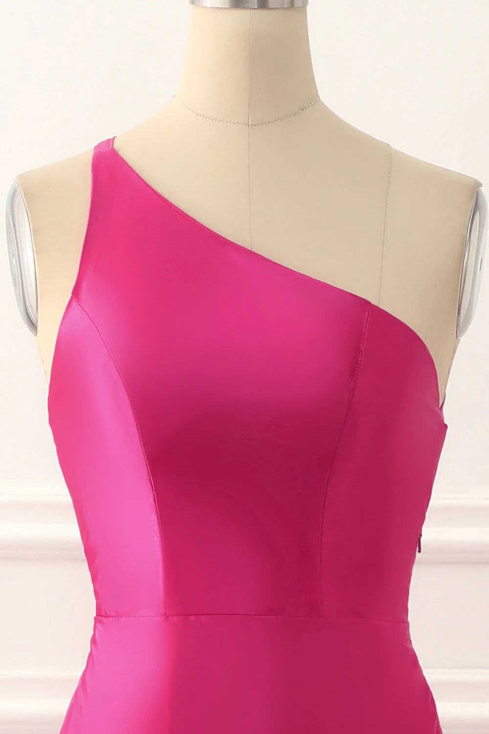 Wholesa One Shoulder Satin Backless Long Prom Dress