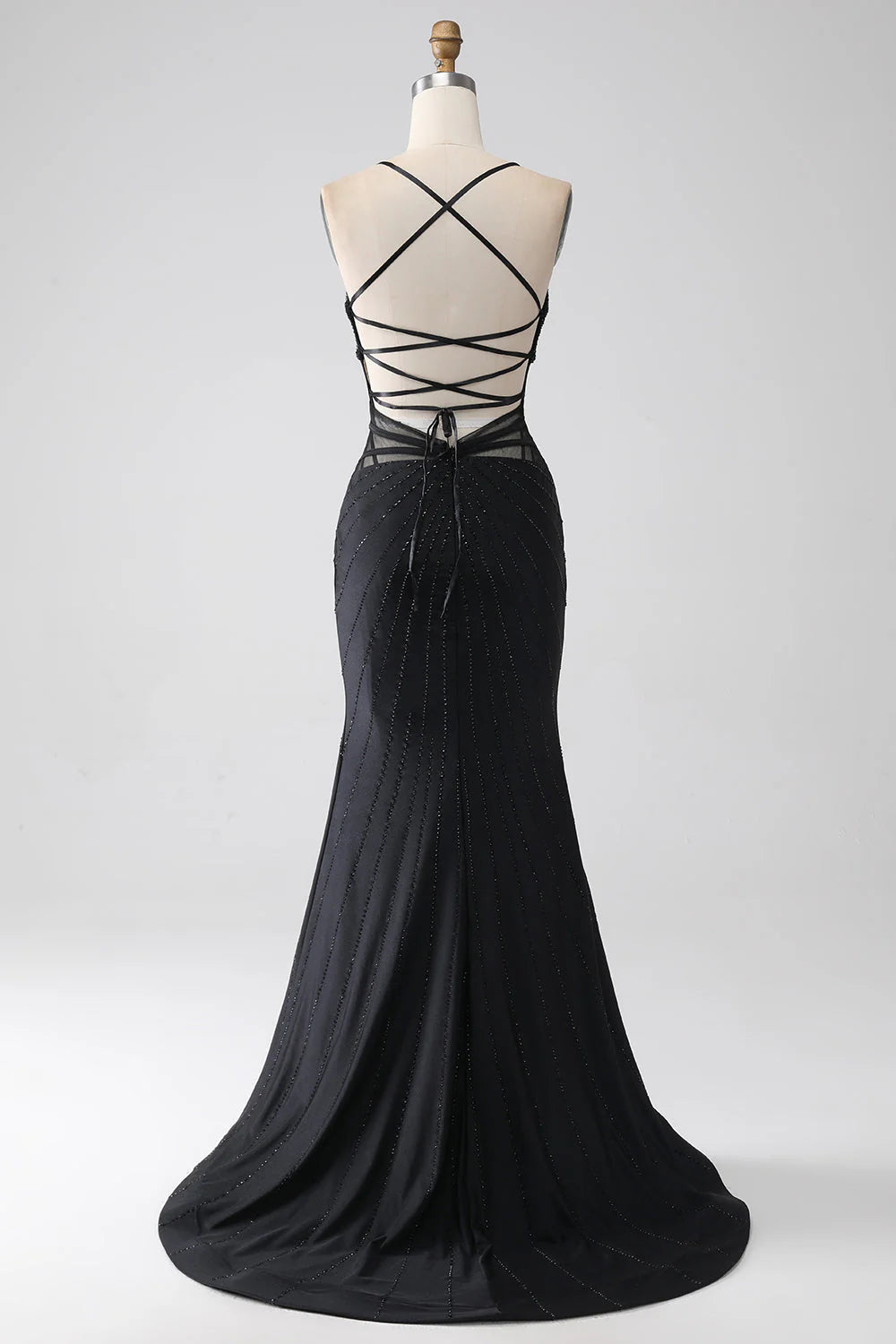 Wholesa Mermaid Spaghetti Straps Long Prom Dress with Slit