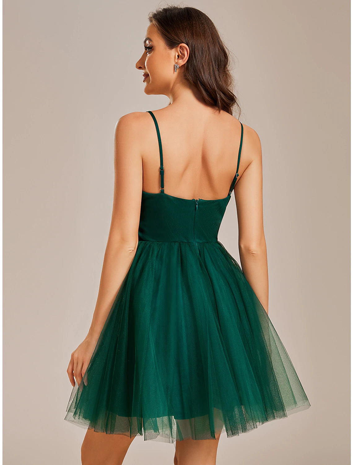 Wholesa A-Line Homecoming Dresses Princess Dress Cocktail Party Birthday Short / Mini Sleeveless Spaghetti Strap Tulle with Ruched