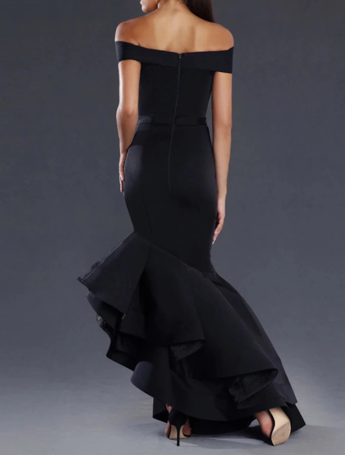 Wholesa Mermaid / Trumpet Prom Dresses Minimalist Dress Valentine's Day Wedding Guest Asymmetrical Sleeveless Off Shoulder Satin with Sleek Ruffles