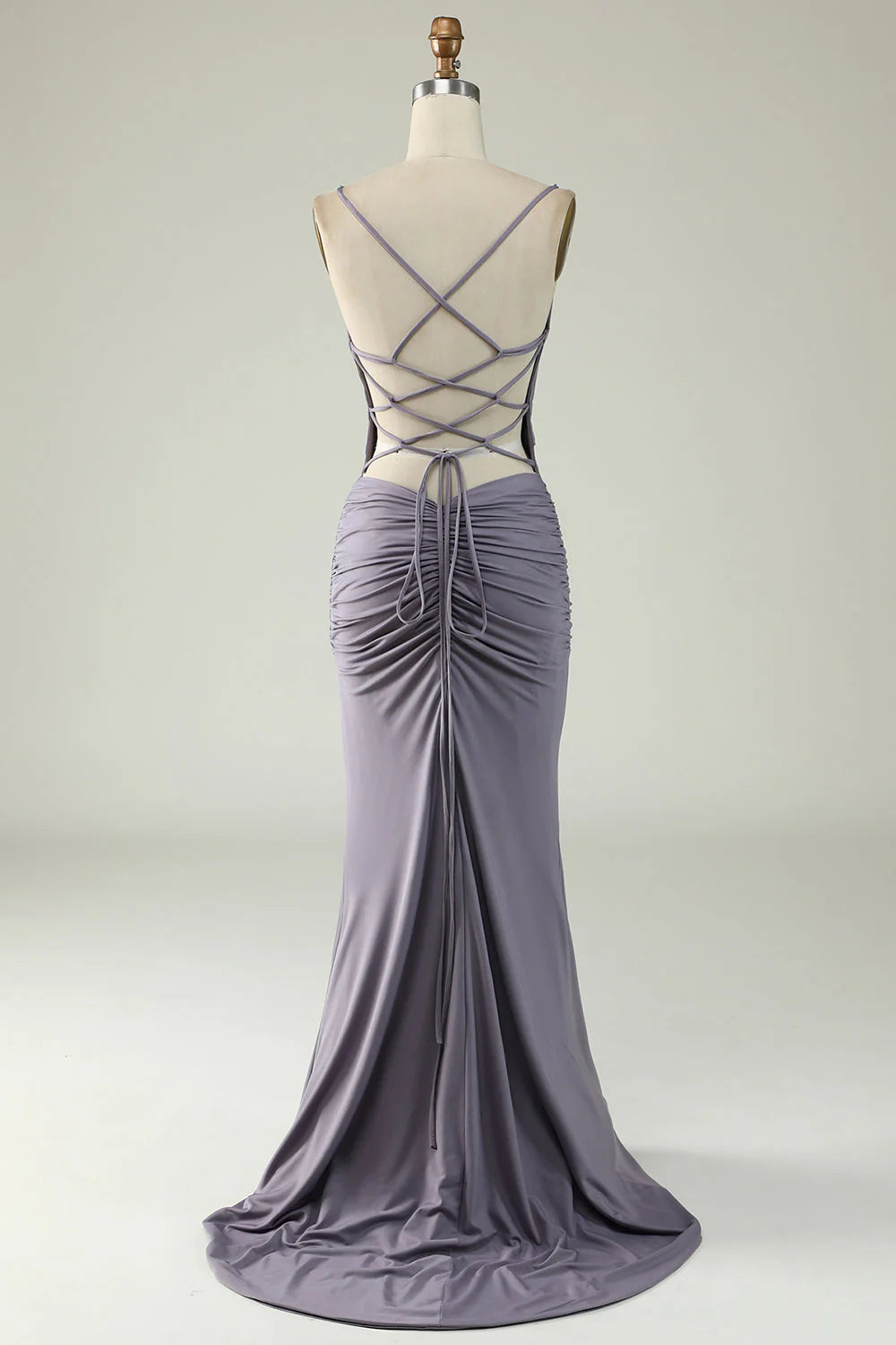 Wholesa Mermaid Lace-Up Back Long Prom Dress