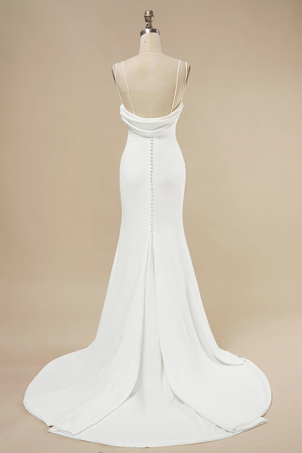 Wholesa Simple Mermaid Square Neck Wedding Dress
