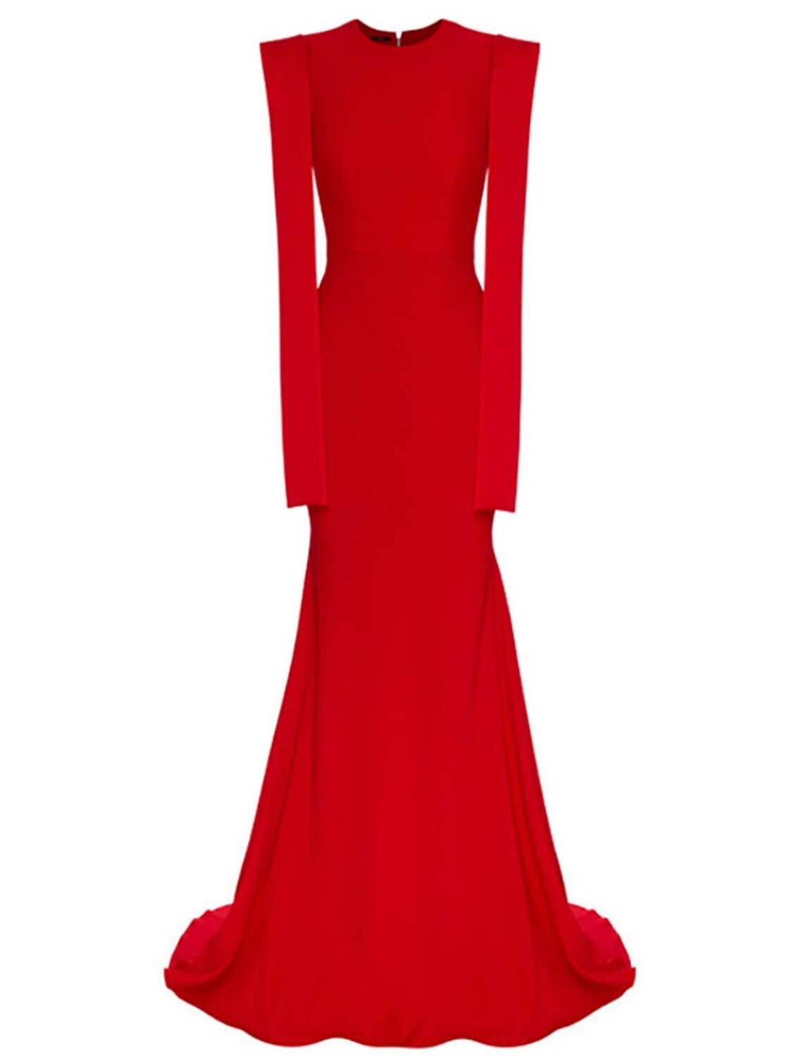 Wholesa  Mermaid / Trumpet Evening Gown Elegant Christmas Red Green Dress Dress Formal Sweep / Brush Train Sleeveless Jewel Neck Stretch Fabric with Pleats