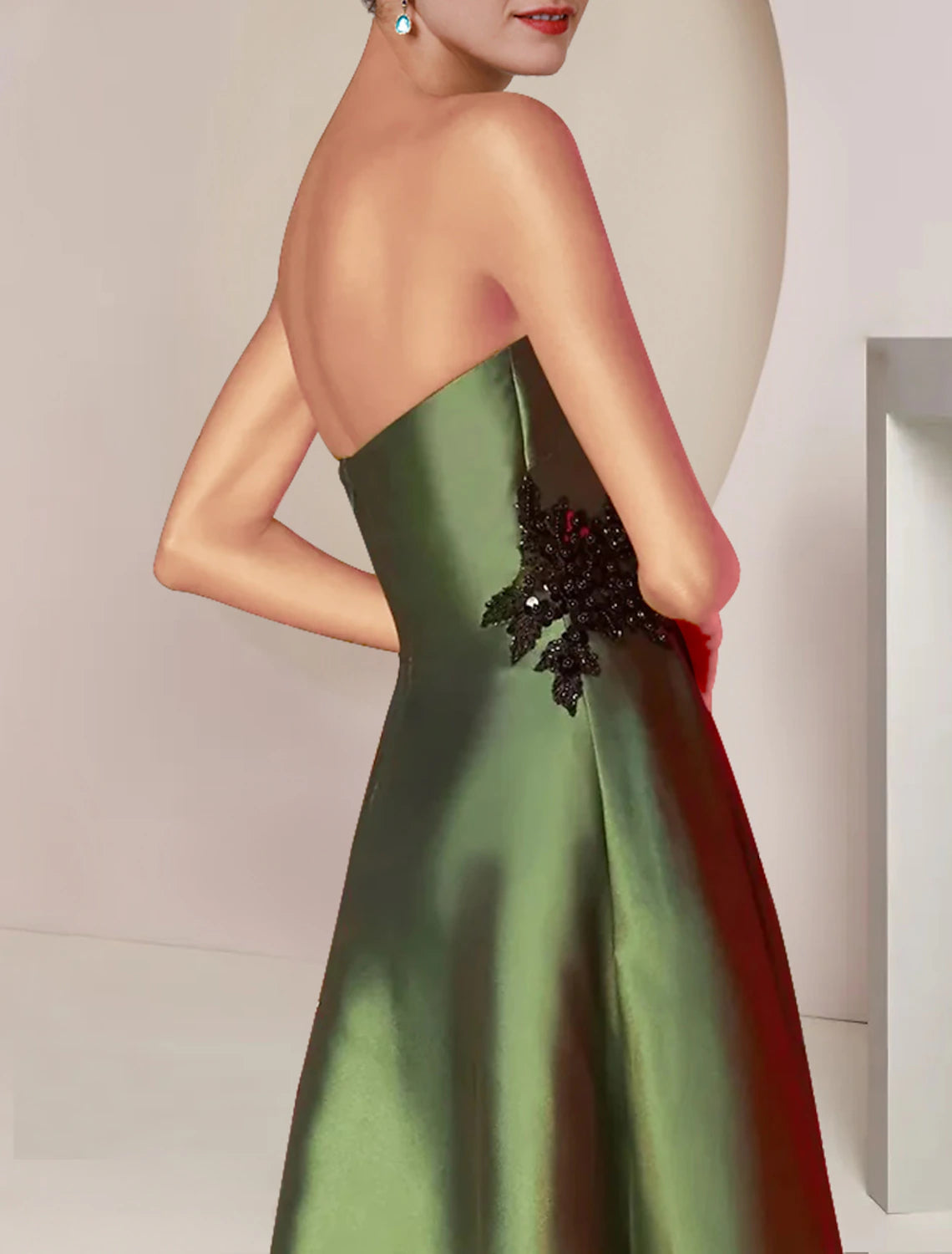 wholesale   Two Piece A-Line Mother of the Bride Dress Formal Wedding Guest Party Elegant Strapless Tea Length Charmeuse Sequined Sleeveless Shawls with Beading Appliques