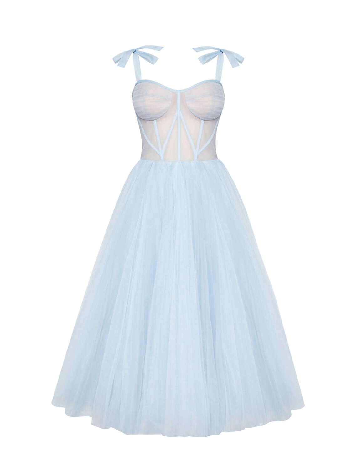 wholesale  Two Piece A-Line Prom Dresses Elegant Dress Wedding Guest Prom Tea Length Half Sleeve Sweetheart Tulle with Pleats Pure Color