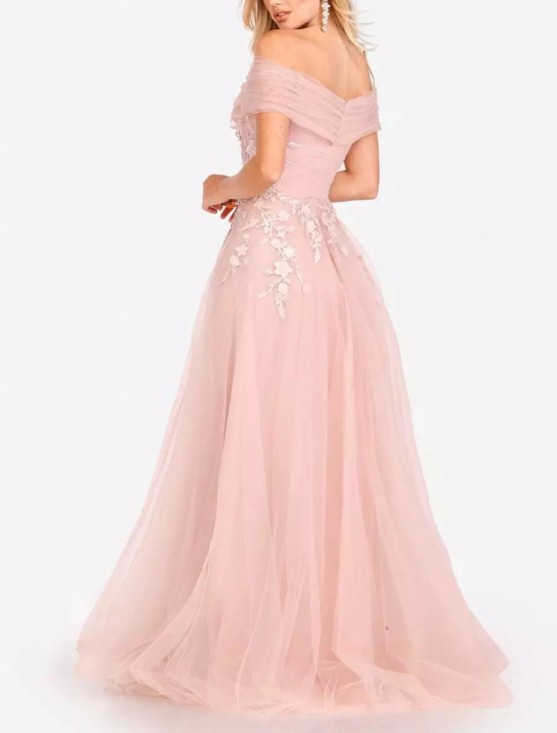 Wholesa Ball Gown Evening Gown Elegant Dress Formal Pink Dress Floor Length Sleeveless Sweetheart Neck Tulle with Flower