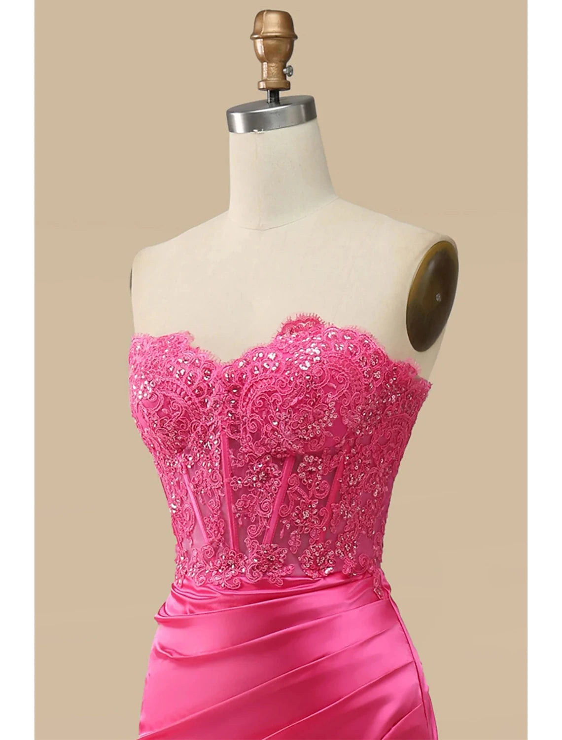 wholesale   Mermaid / Trumpet Prom Dresses Empire Dress Formal Wedding Party Sweep / Brush Train Sleeveless Sweetheart Satin with Appliques