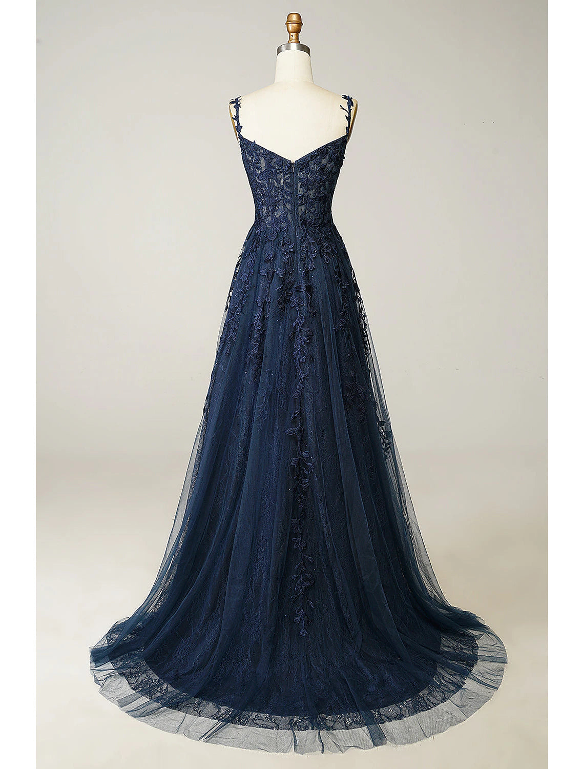 wholesale  A-Line Prom Party Dress See Through Dress Formal Prom Sweep / Brush Train Sleeveless Sweetheart Tulle Backless with Beading Slit Appliques