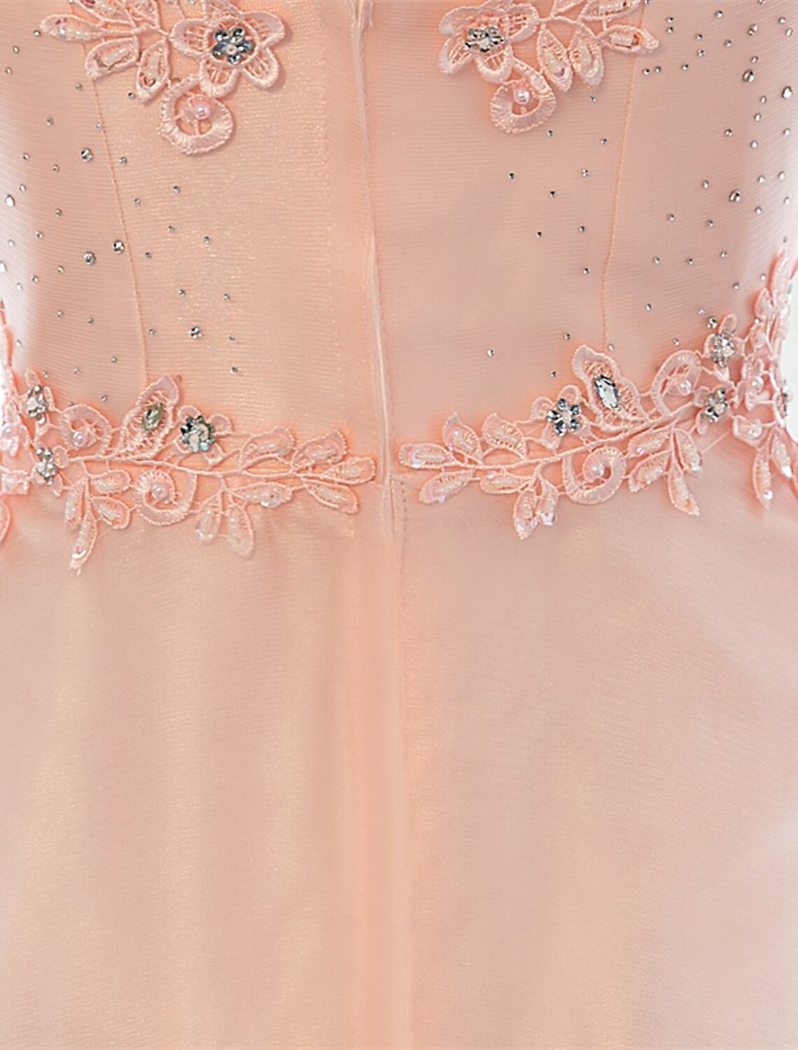 Wholesa Sheath / Column Dress Wedding Guest Prom Floor Length Sleeveless Illusion Neck Satin with Crystals Appliques