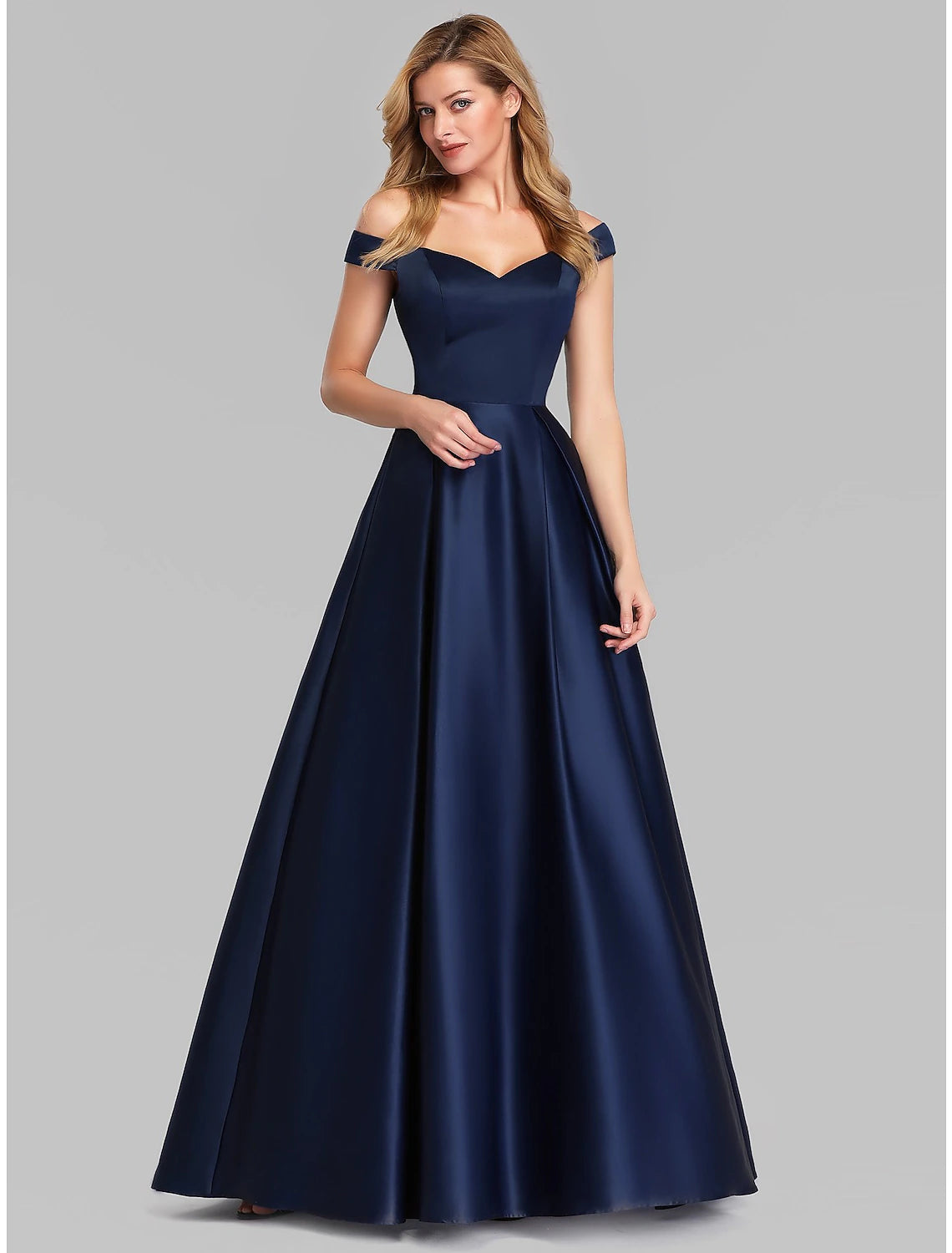 wholesale  A-Line Evening Gown Party Dress Elegant & Luxurious Dress Wedding Guest Formal Evening Floor Length Sleeveless Plunging Neck Satin with Ruched
