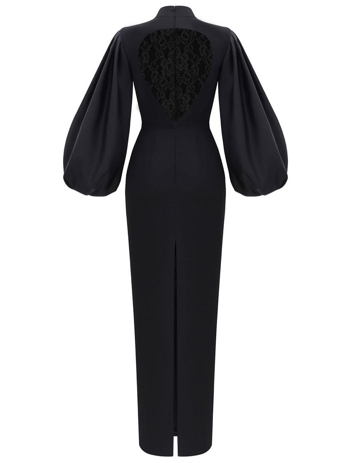 Wholesa Sheath / Column Evening Gown Elegant Dress Wedding Guest Formal Evening Floor Length Long Sleeve High Neck Fall Wedding Guest Spandex with Sleek