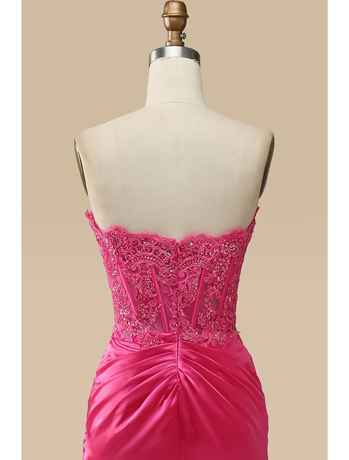 wholesale   Mermaid / Trumpet Prom Dresses Empire Dress Formal Wedding Party Sweep / Brush Train Sleeveless Sweetheart Satin with Appliques