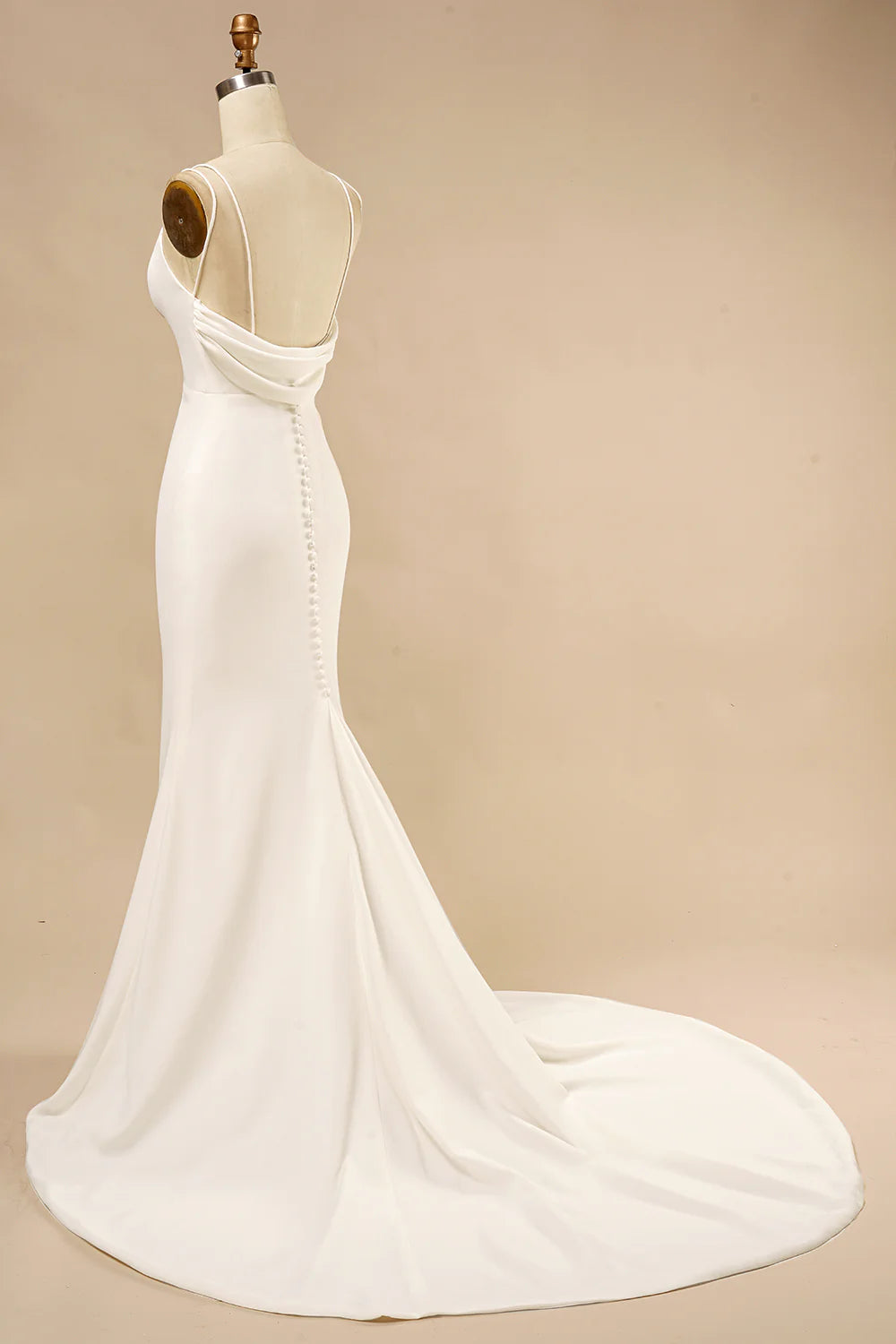 Wholesa Simple Mermaid Square Neck Wedding Dress