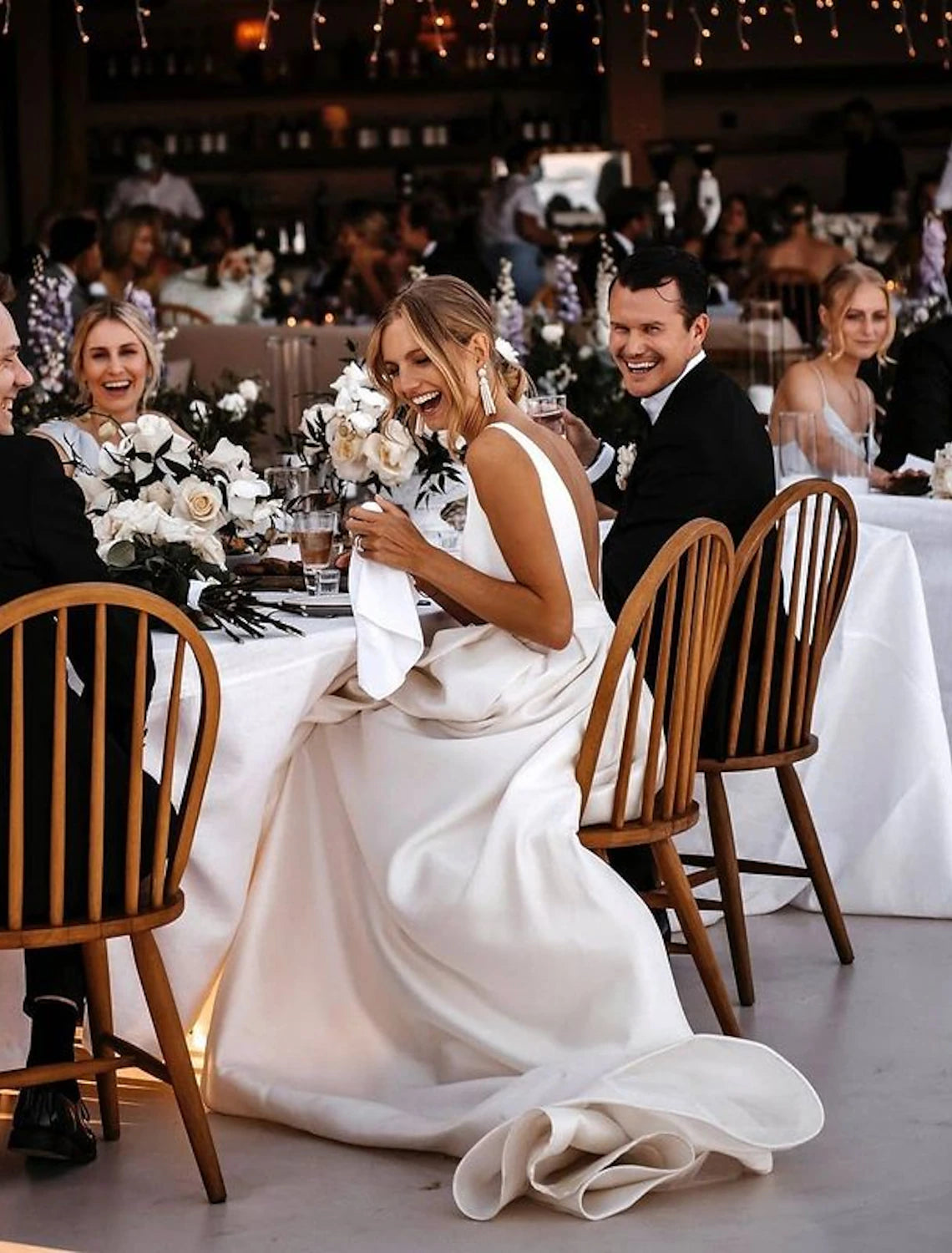 wholesale   Beach Casual Wedding Dresses A-Line V Neck Sleeveless Court Train Satin Bridal Gowns With Sashes / Ribbons Sash / Ribbon