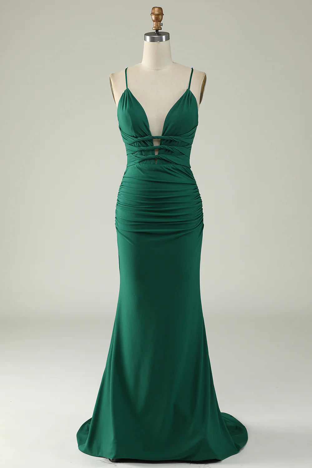 Wholesa Mermaid Deep V-Neck Long Prom Dress