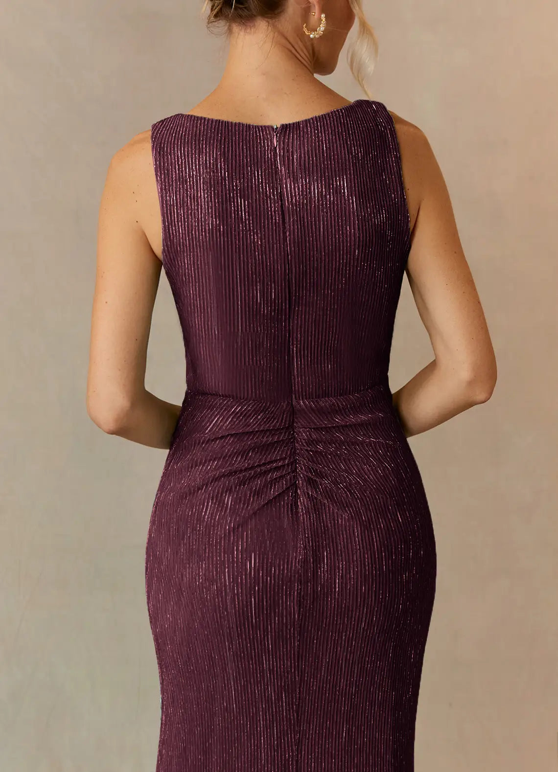 Wholesa A-Line V-Neck Ruched Mulberry Mother of the Bride Dresses