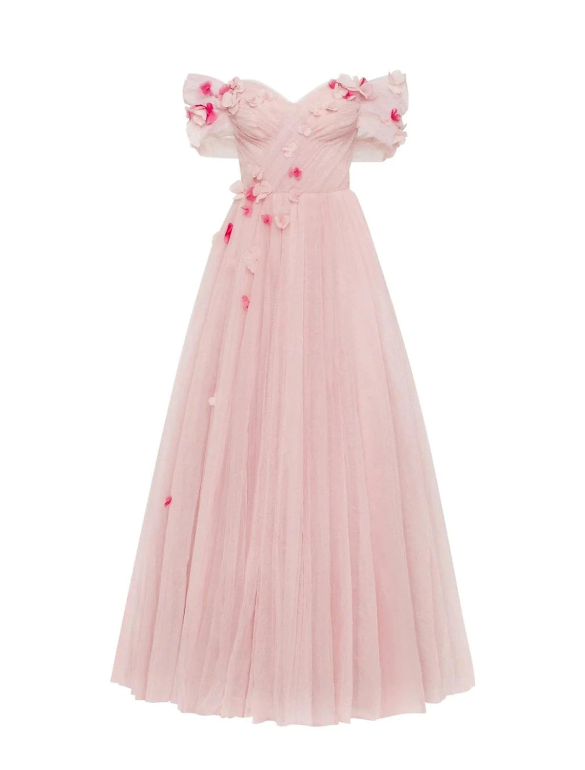 wholesale   Ball Gown Sheath / Column Homecoming Dresses Floral Dress Quinceanera Prom Floor Length Sleeveless Off Shoulder Tulle with Appliques