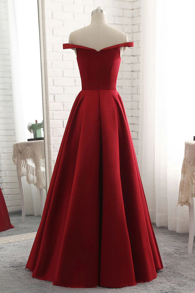 Wholesa Simple Off Shoulder Long Prom Dress