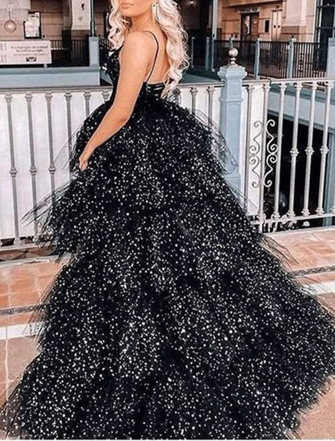Wholesa A-Line Prom Dresses Black Dress Dress Birthday Asymmetrical Sleeveless Spaghetti Strap Tulle with Ruched Sequin